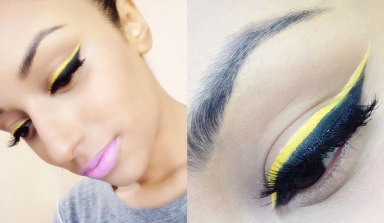 eyeliner-jaune-tendance-maquillage-idees