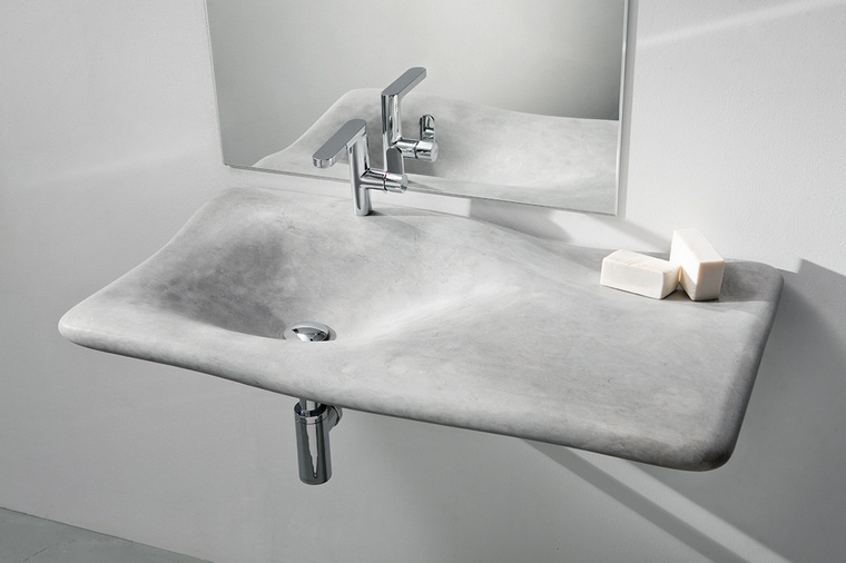 lavabo en pierre miguel-herranz-erosion-couleur-gris-clair