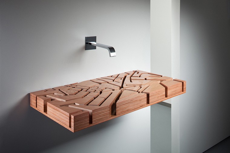lavabo salle de bain bois design intérieur aménager salle d'eau