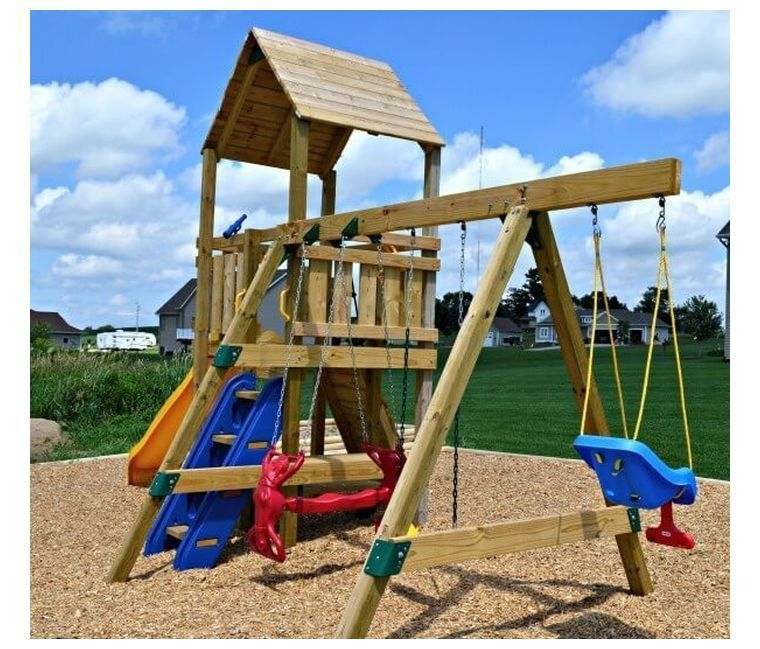aire de jeux en bois enfant-diy-idee