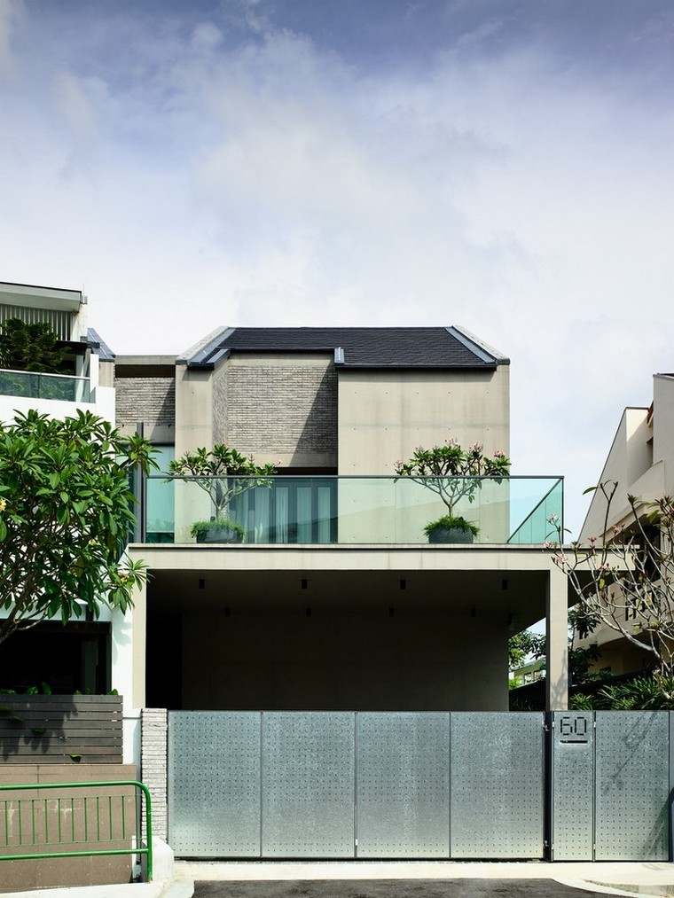 bâtiment contemporain terrasse extérieur design moderne