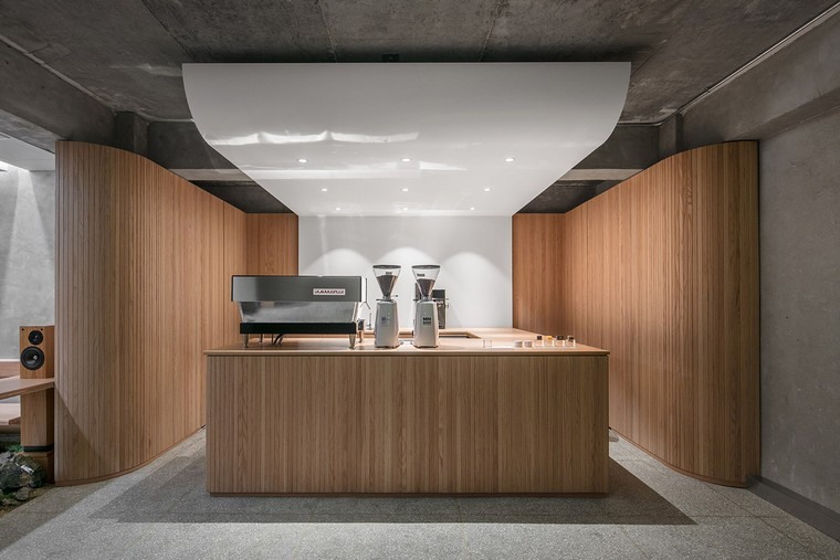 cafétéria design bar bois moderne éclairage intérieur 