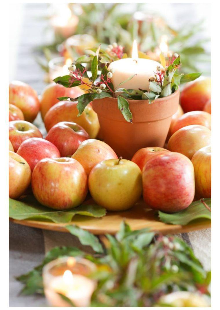 decoration-de-table-automne-pommes-photo