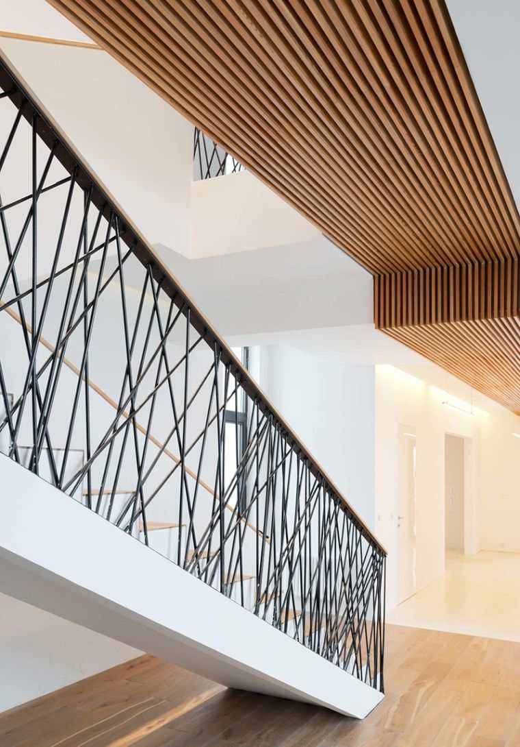 rambarde escalier interieur-metal-blanc-monoloko