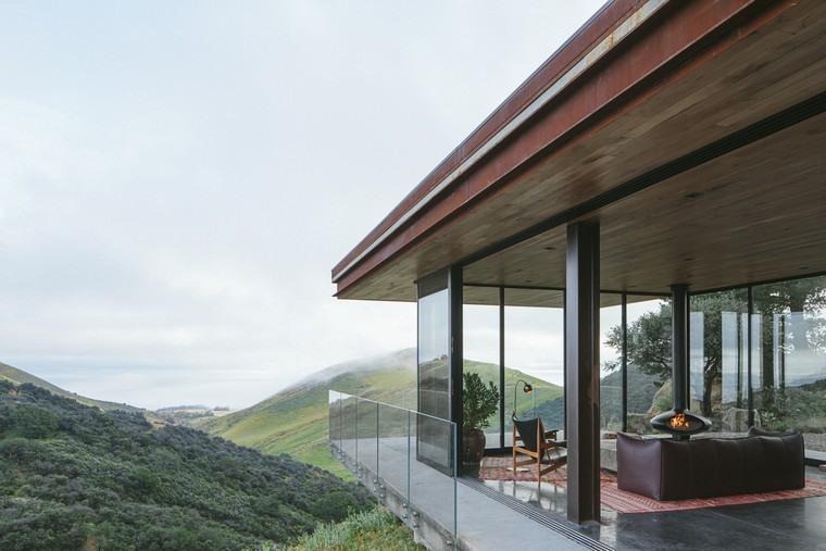 maison en Californie design terrasse salon toit bois