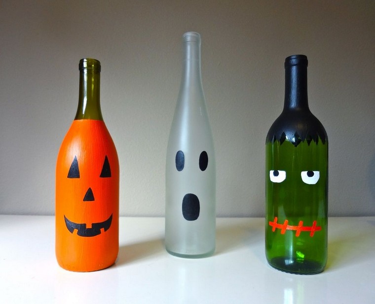 idée déco pour Halloween diy facile bouteille décoration faire soi-même