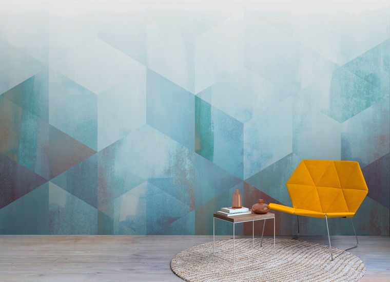 tendance couleur 2018 intérieur mur fauteuil jaune mur déco 3D