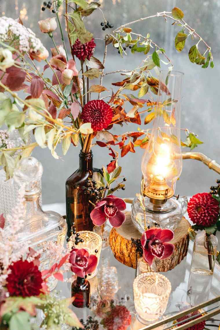 bougies thème automne mariage décoration idées