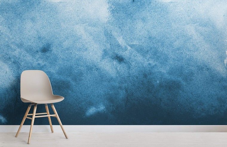 tendance couleur 2018 peinture mur bleu chaise design