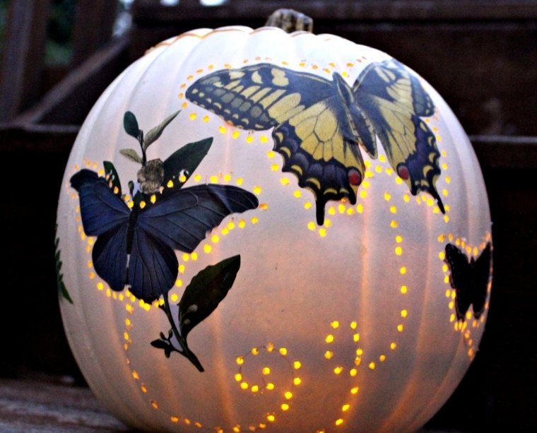déco automne à faire soi-même citrouille lanterne papillons