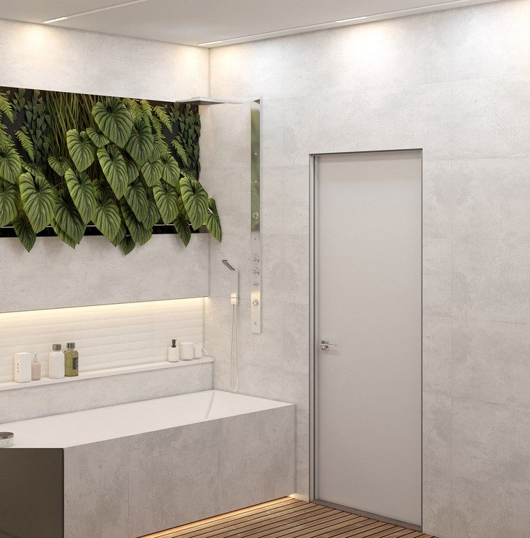 salle de bain jardin vertical intérieur moderne design