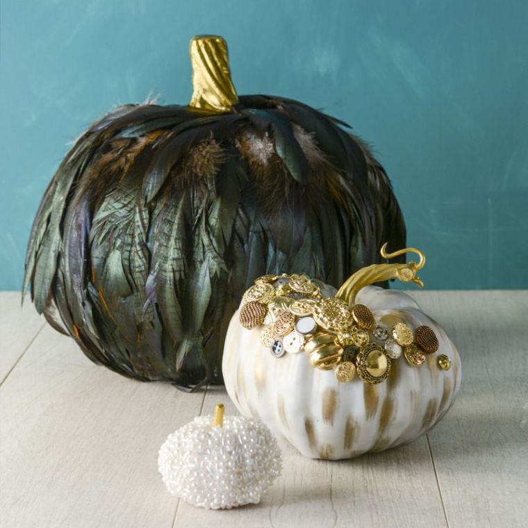 deco-halloween-citrouille-glamour-or