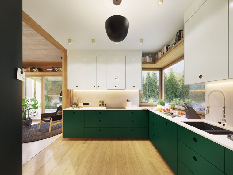 interieur-deco-couleur-verte-cuisine-meuble-bas