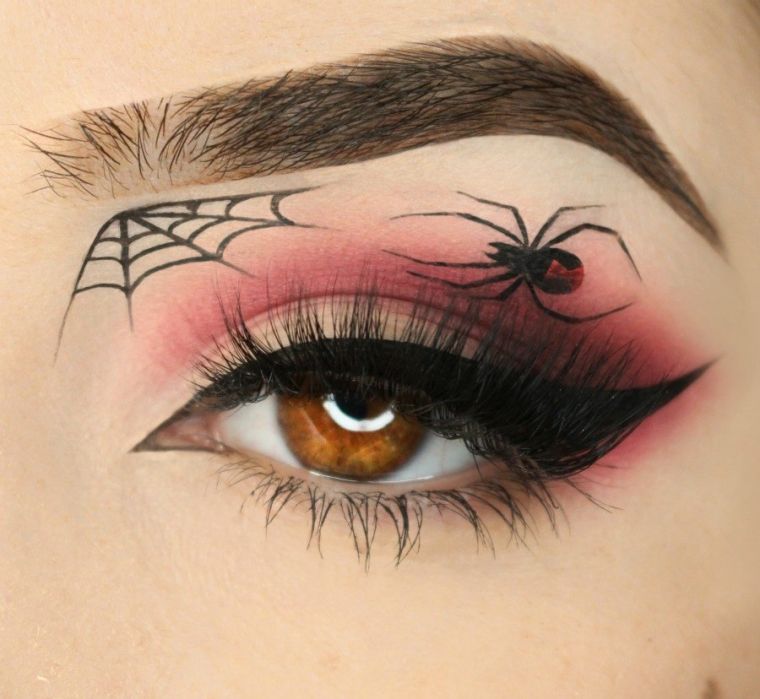 maquillage-d'halloween-yeux-araignee-toile