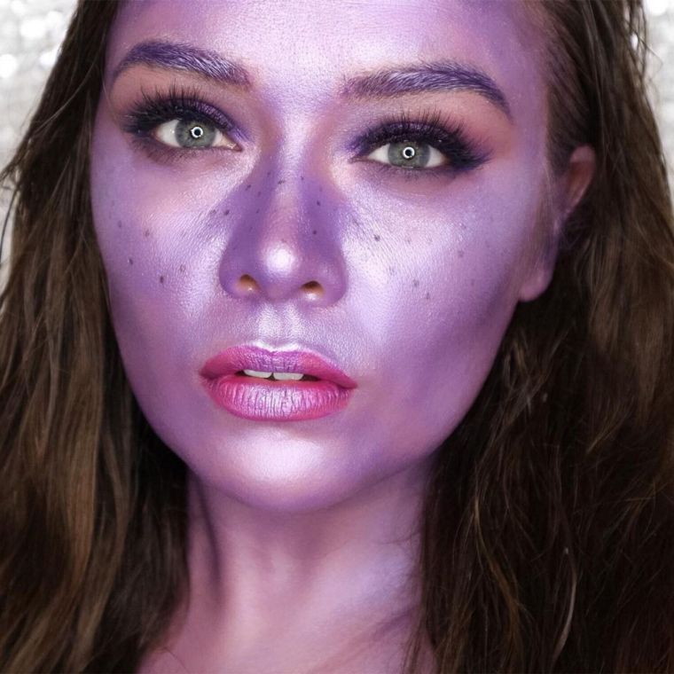maquillage-femme-halloween-idee-violet