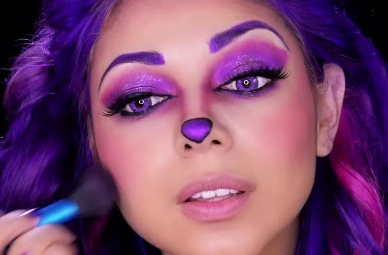 maquillage-violet-femme-halloween