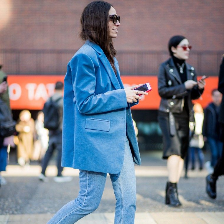 Mode femme automne 2018 veste bleue jeans