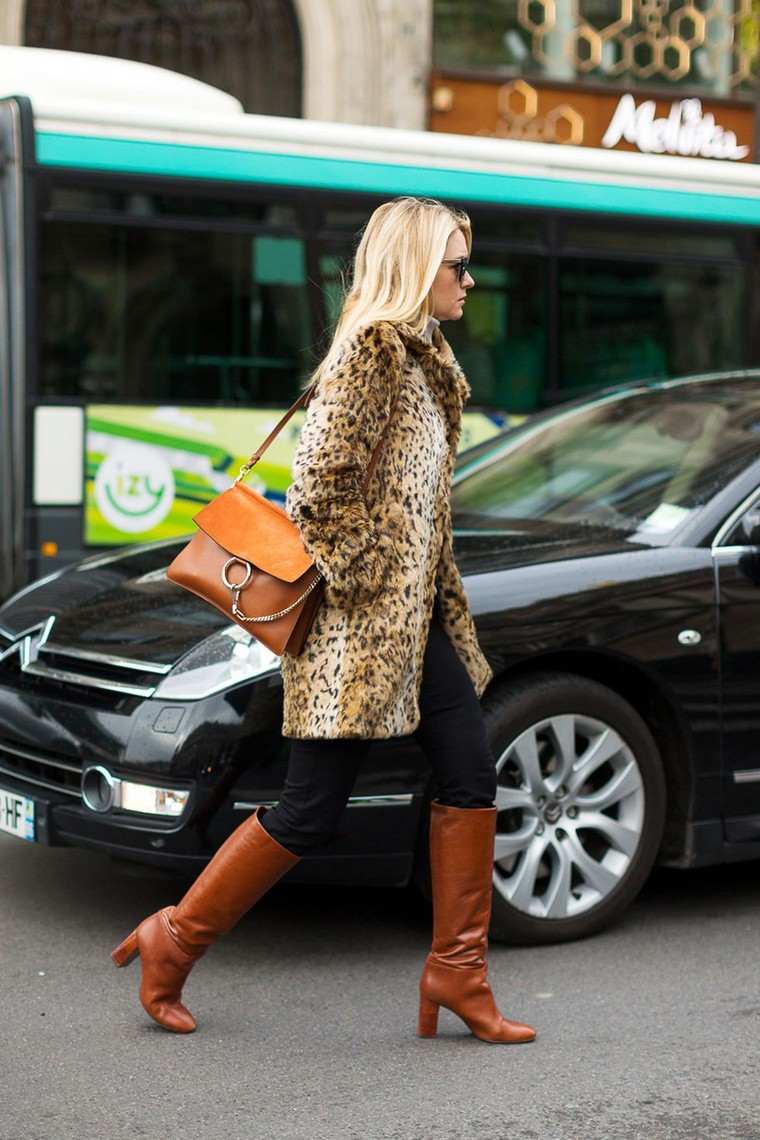street fashion femme manteau léopard