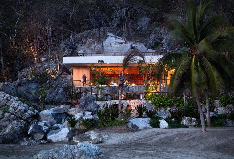 cabane de plage bois-design-moderne-mexique