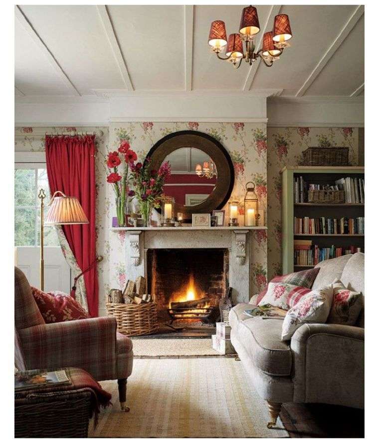 déco style cottage anglais cheminee-bois-foyer-ouvert