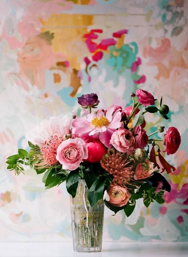 arrangement floral vase idée déco intérieur roses