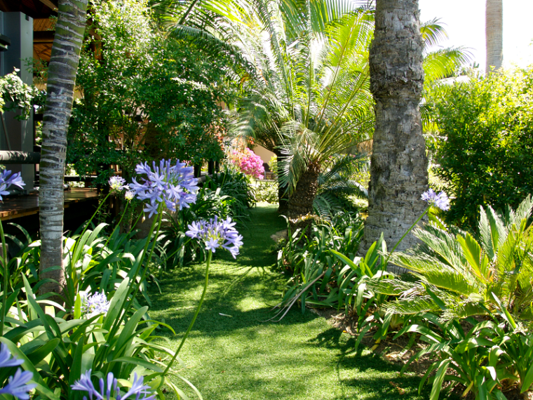 gazon synthétique jardin-amenagement-exterieur-moderne-pelouse