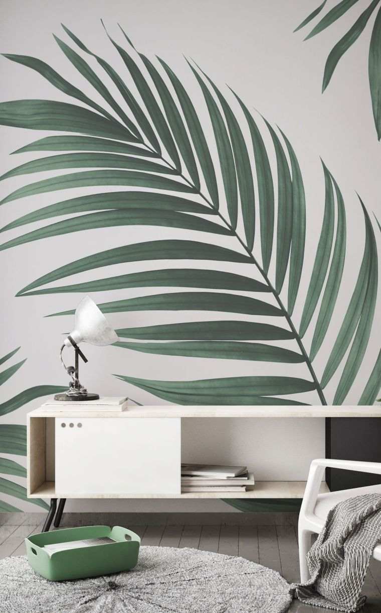 papier-peint-moderne-ambiance-naturelle-plante