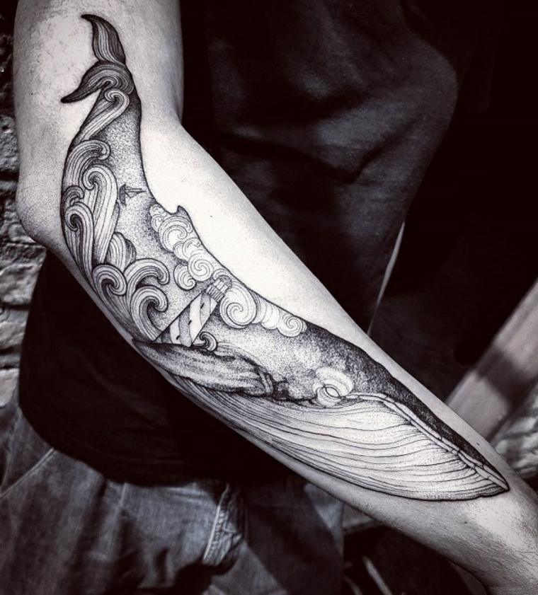 tatouage-bras-baleine-homme-avant-bras