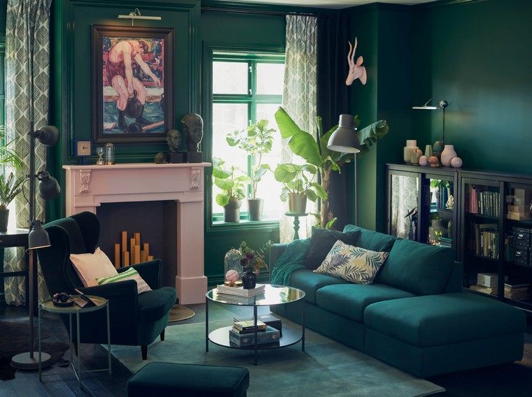 couleur tendance 2019 ikea canapé salon plante intérieur