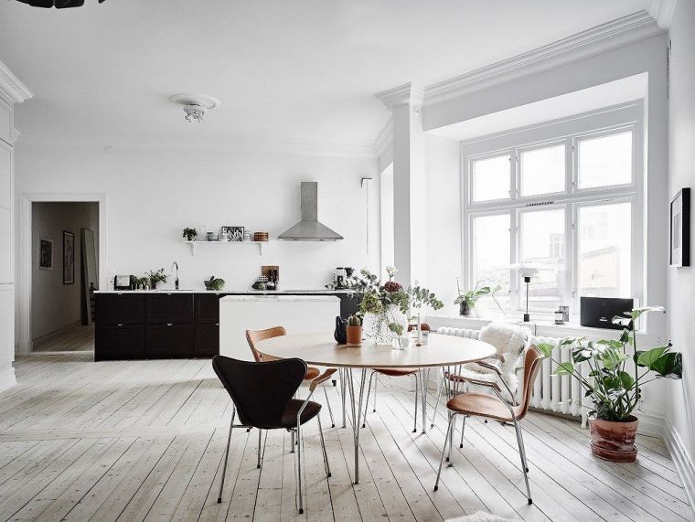 intérieur de cuisine ouverte design scandinave