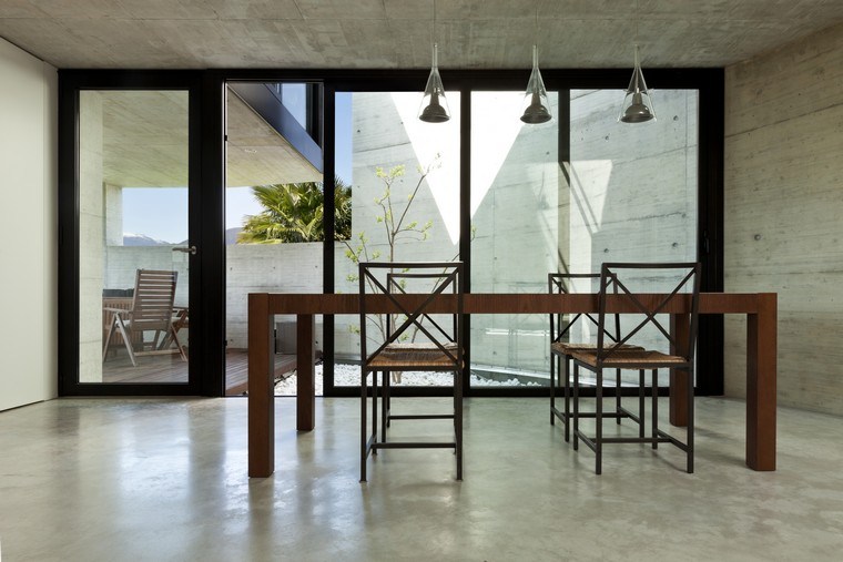 véranda moderne design espace extérieur revêtement sol cour