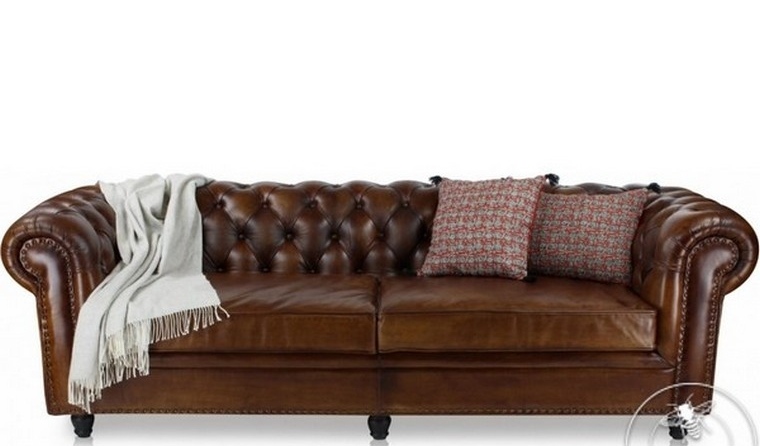 canapé en cuir chesterfield design salon intérieur moderne