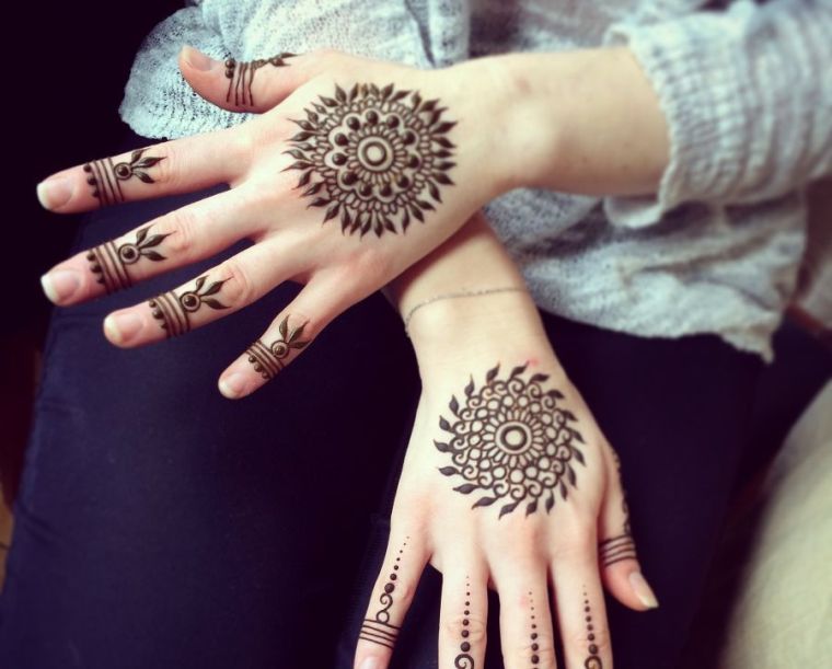 tatouage pour main femme avec mandala