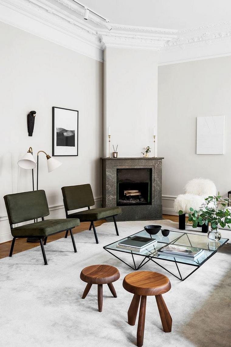 espace design idée salon fauteuil cheminée aménager airbnb