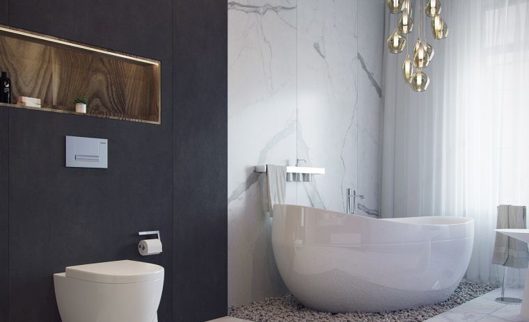 salle de bain moderne en marbre