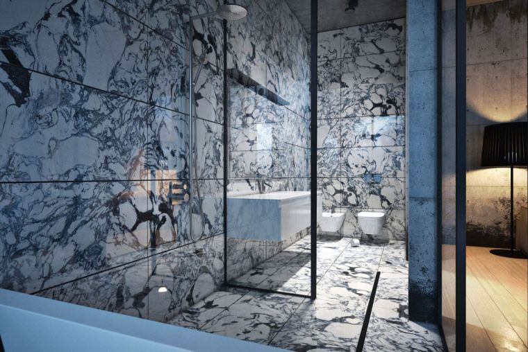 salle de bain de luxe idee en marbre