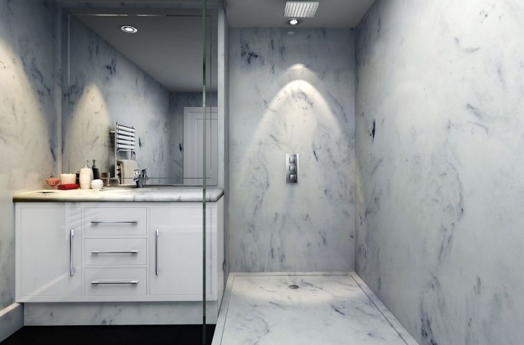 salle de douche tendance en marbre