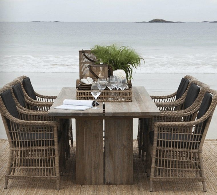 table-bois-design-chaises
