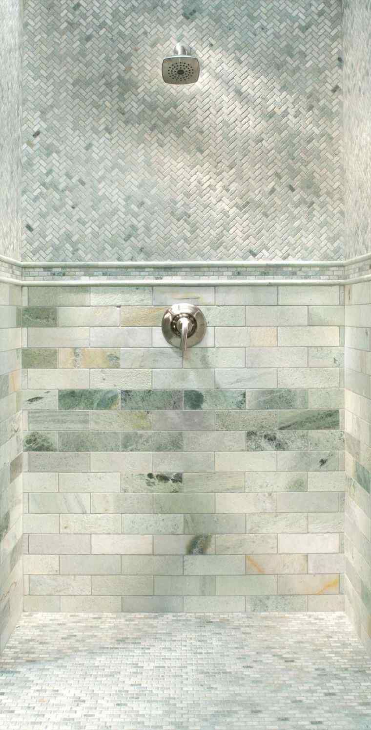 carrelage marbre salle de bain douche vert