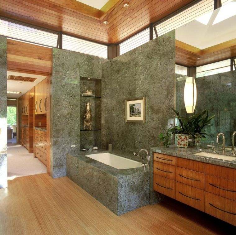 déco salle de bain marbre vert modele