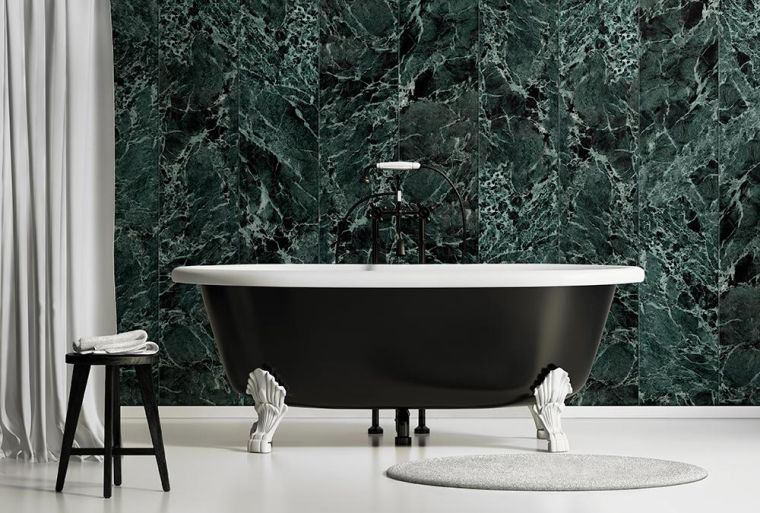 déco salle-de bain marbre vert idee