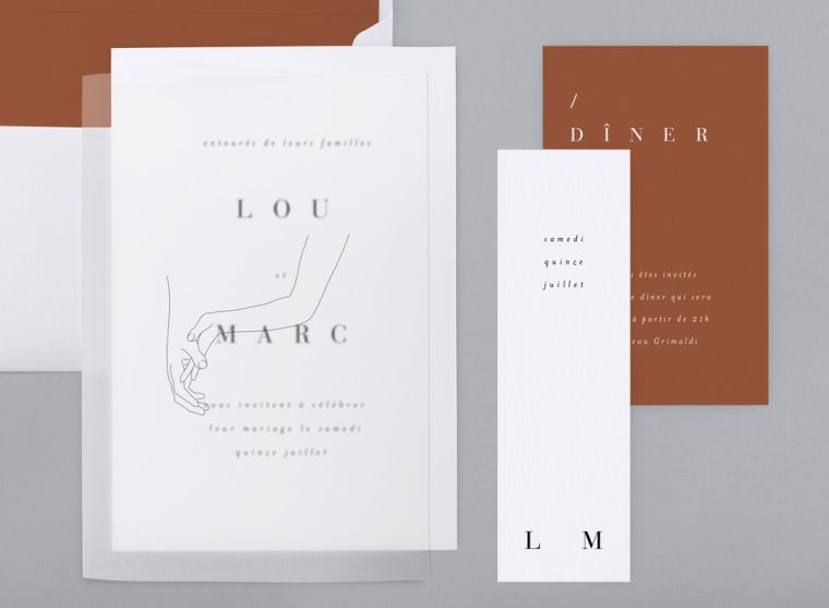 faire part de mariage avec theme minimaliste design