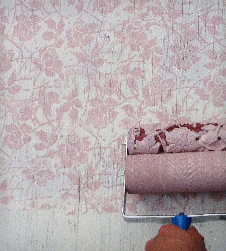 idée motif peinture murale rose pâle