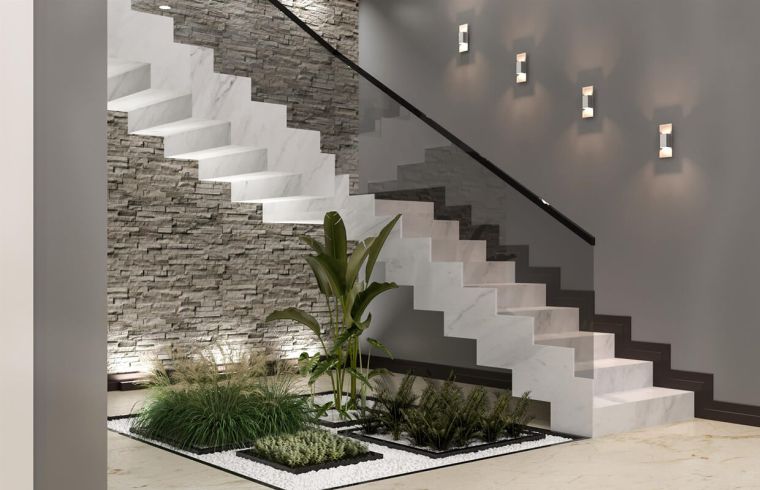 marbre pour escalier interieur design