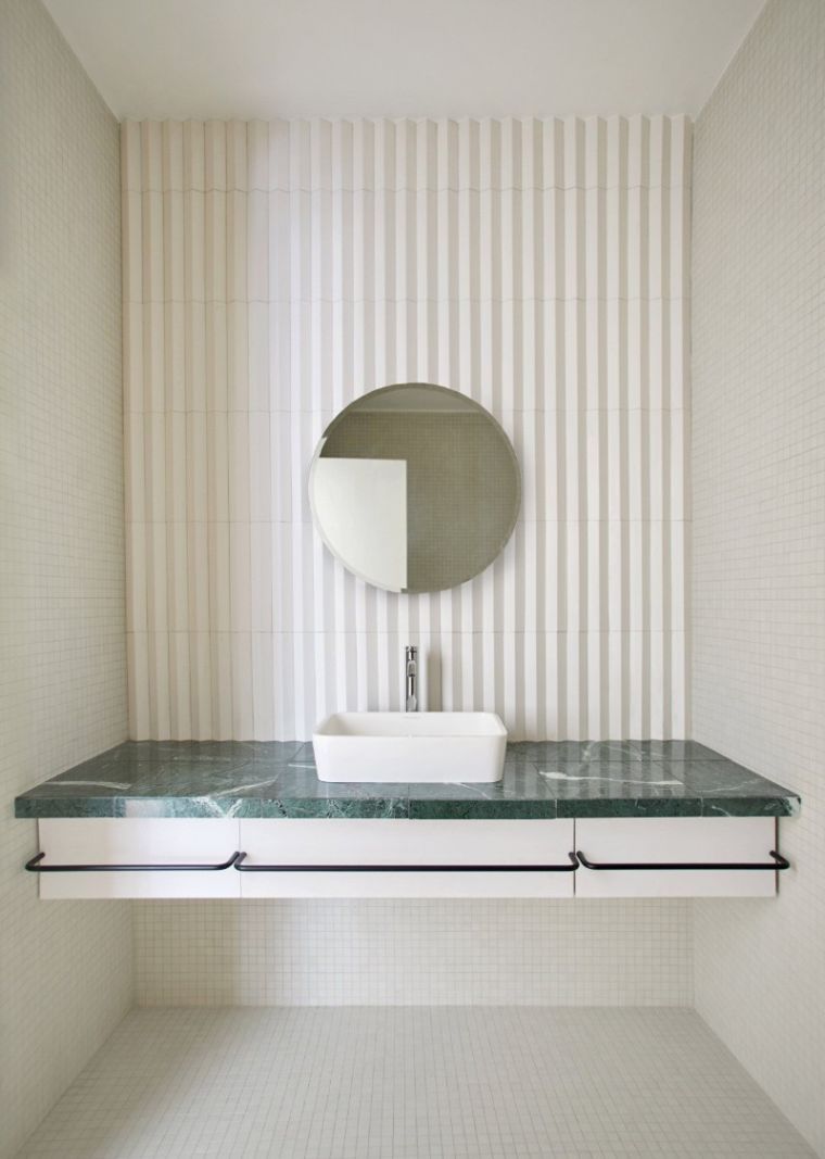 plan de travail salle de bain marbre vert