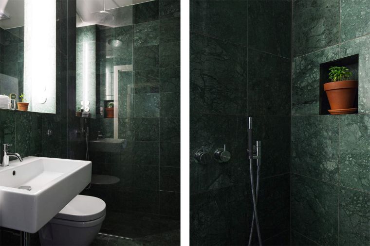 salle de bain carrelage marbre vert