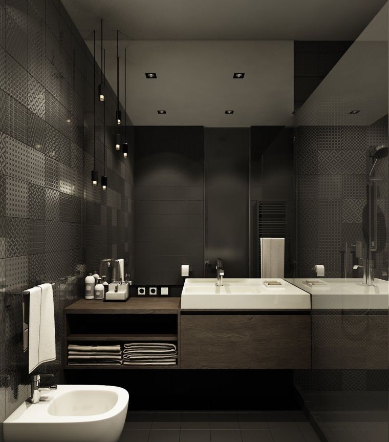 salle de bain sombre et deco design