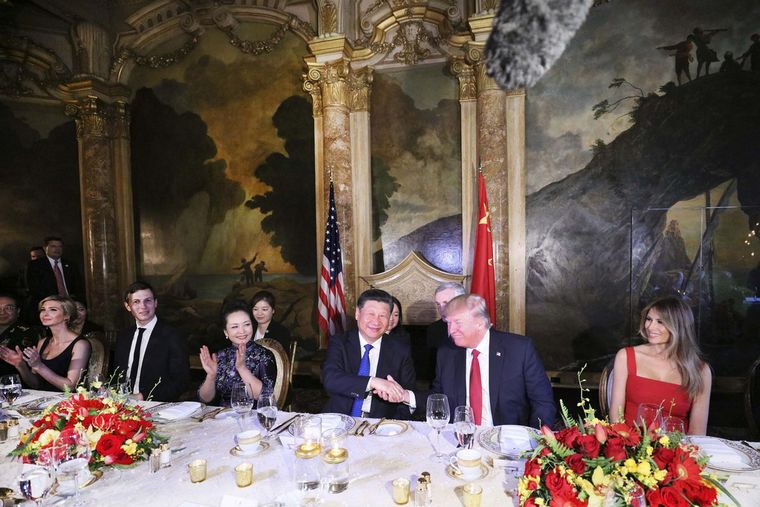 Trump et Melania mar o lago acceuil président chinois