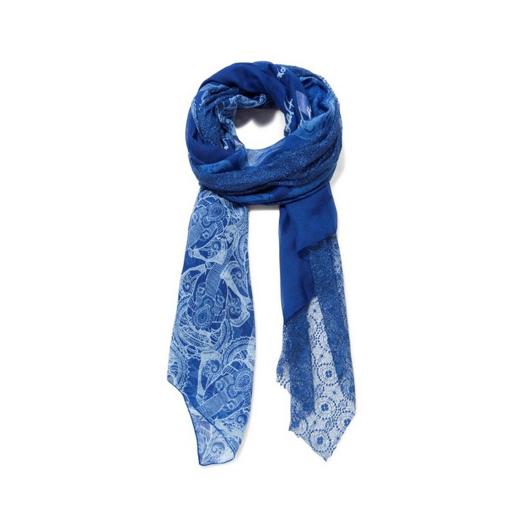 accessoires foulard femme bleu