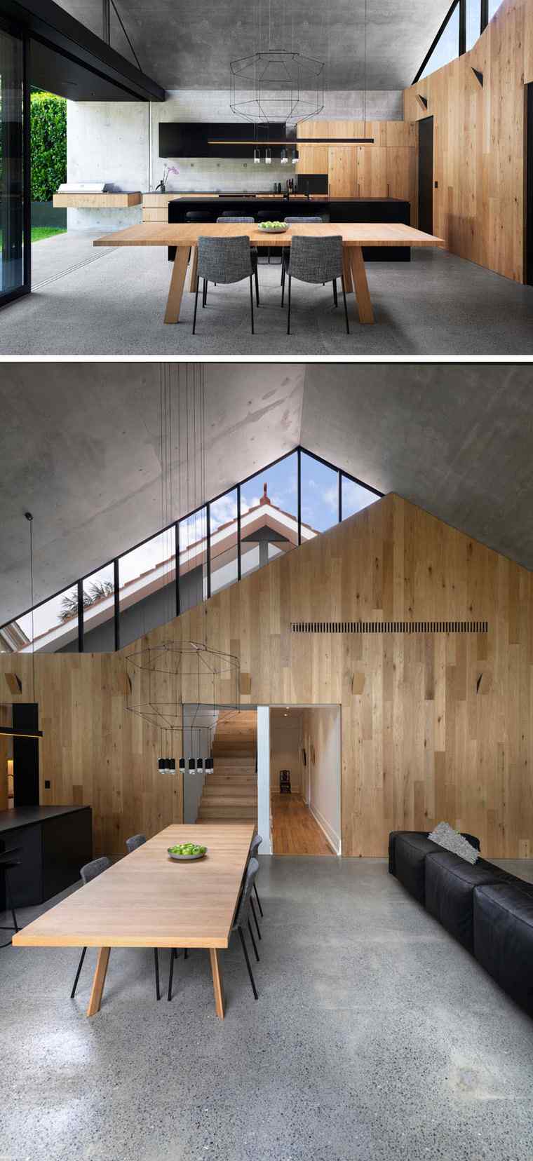 agrandissement maison bois extenstion béton MCK Architecture et intérieurs salle manger moderne